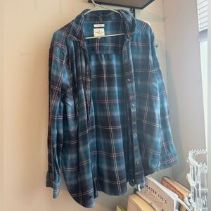 AEO Oversized Distressed Flannel